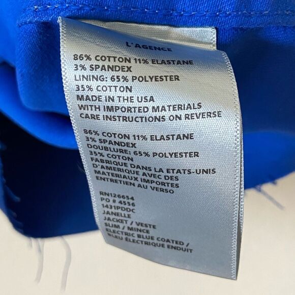 L'Agence Janelle Denim Azure Blue Jean Jacket Cropped Size XS - Picture 8 of 10